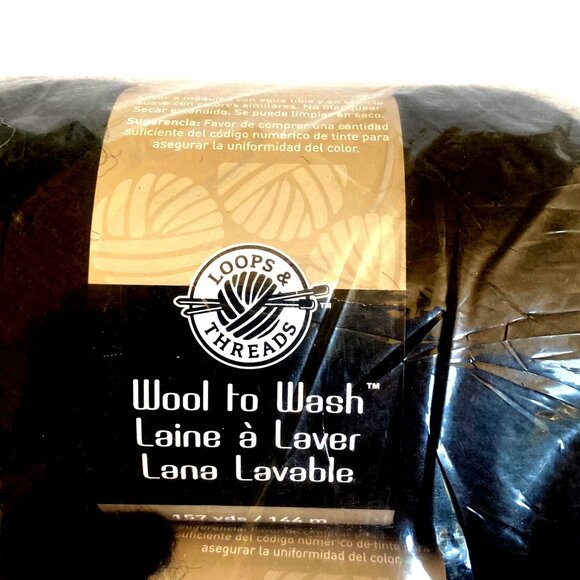 6 Skeins Loops & Threads Wool To Wash Yarn - Medium Weight Black New NIP - Picture 4 of 13